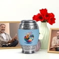 thumbnail image 6 of JAGASY Music Funeral Urn for Memorial - Keepsake Cremation Urns Blue for Adult Male - Small Decorative Urn for Ashes for Female - Little Blue Urns for Loved Ones Burial - 3 Inch, 6 of 7