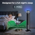 thumbnail image 7 of Tower Fan, Oscillating Fan with 26ft Air Delivery, 5 Speeds & 4 Modes, 22ft/s High Velocity Floor Fan with 12H Timer, Remote for Large Room Office, Black, 7 of 7