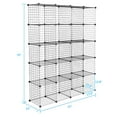 thumbnail image 5 of Zimtown DIY 20-Cube Wire Grid Storage Organizer,  14"x14" Modular Wardrobe Bookshelf for Office Bedroom Bathroom Living Room, Black, 5 of 8