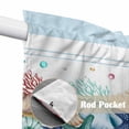 thumbnail image 4 of Swag Valance Curtains for Windows, Sky Blue Ocean Starfish Light Filtering Kitchen Curtains with Rod Pocket, Summer Coastal Coral Conch Window Treatment Valances for Living Room, 36x45 - 2 PCS, 4 of 9