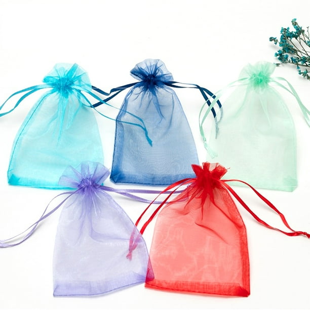 100Pcs Organza Bags Organza Gift Bags Small Bags for Jewelry  Drawstring,Drawstring Gift Bags,Small Mesh Bags Drawstring,Mesh Gift Bags  Drawstring ,Christmas Drawstring Organza Gift Bags 4x6 in White 