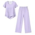 thumbnail image 4 of Clossjun Womens Sets Two Piece Capri Outfits Casual Trendy Fitted Crop Pants and Top Matching Suits Summer Cloths, 4 of 5