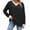 Black #021, variant on Womens Long Sleeve Tops Business Casual V Neck Loose Fit Color Block Shirts Summer Fall Fashion Pullover Sweatshirts Khaki S