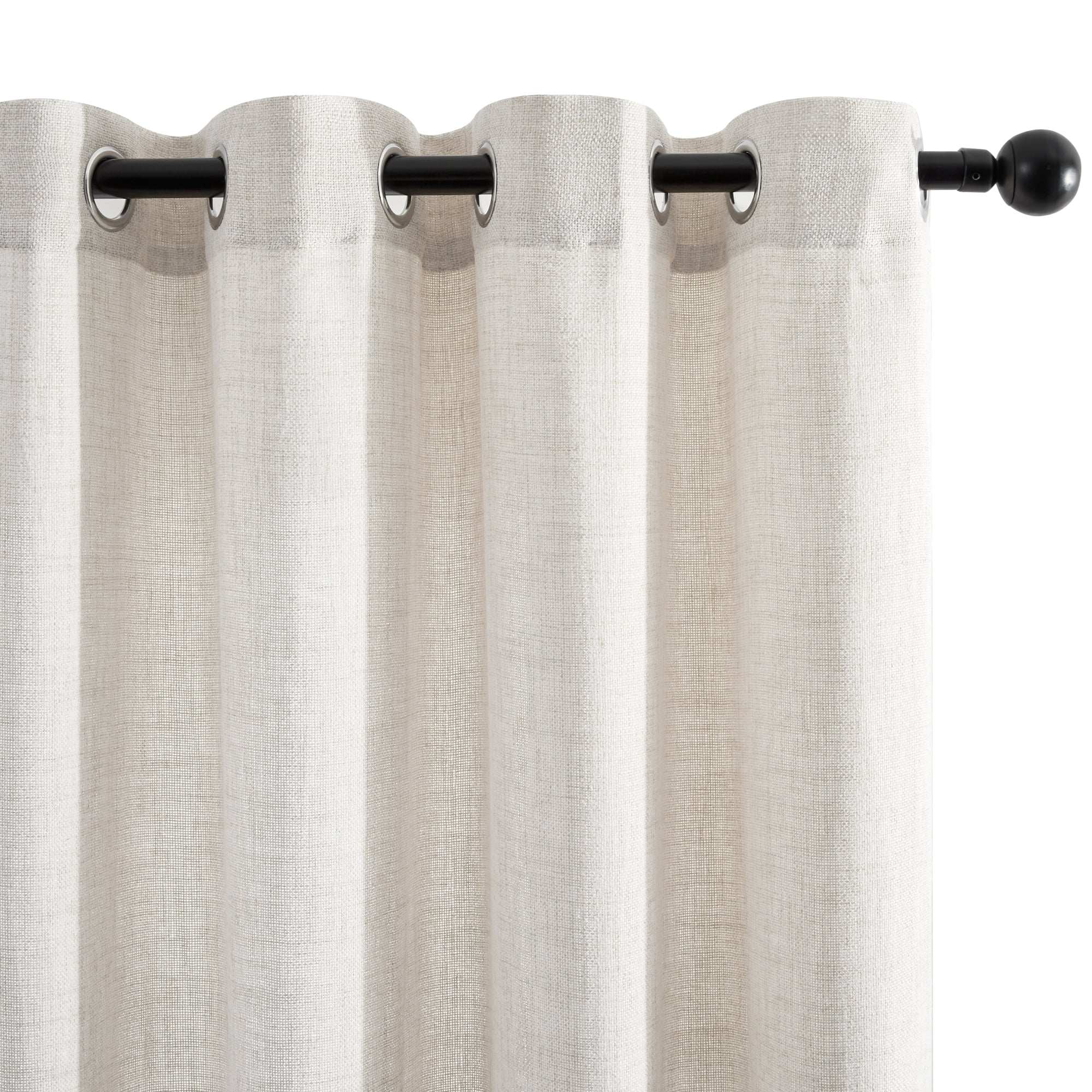 Deconovo Sheer Window Drapes, Linen Textured Grommet Curtain Panels, Natural, 52"x84", 2 Panels