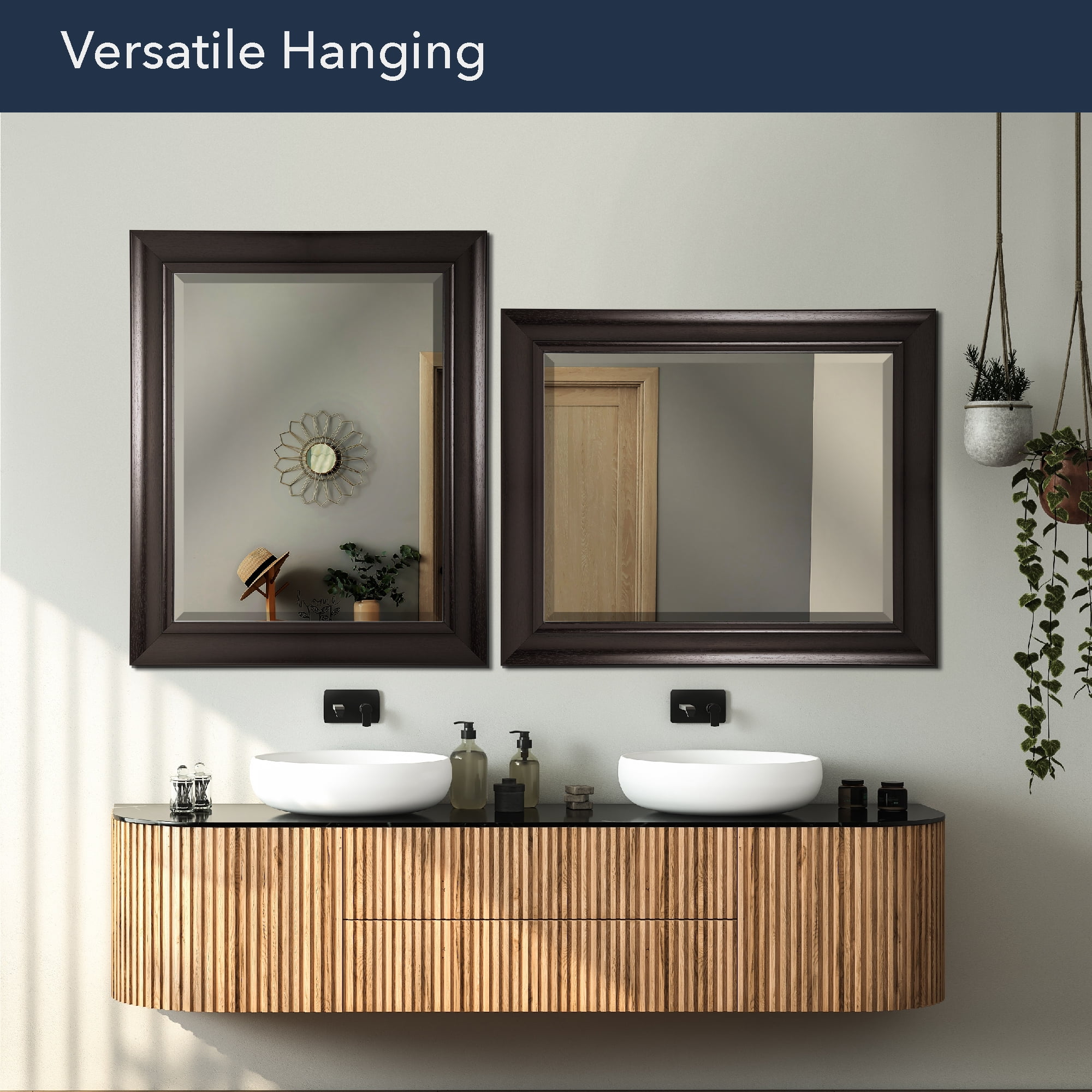Head West Espresso PS Rectangular Framed Beveled Accent Wall Vanity Mirror - 28.5" x 34.5"