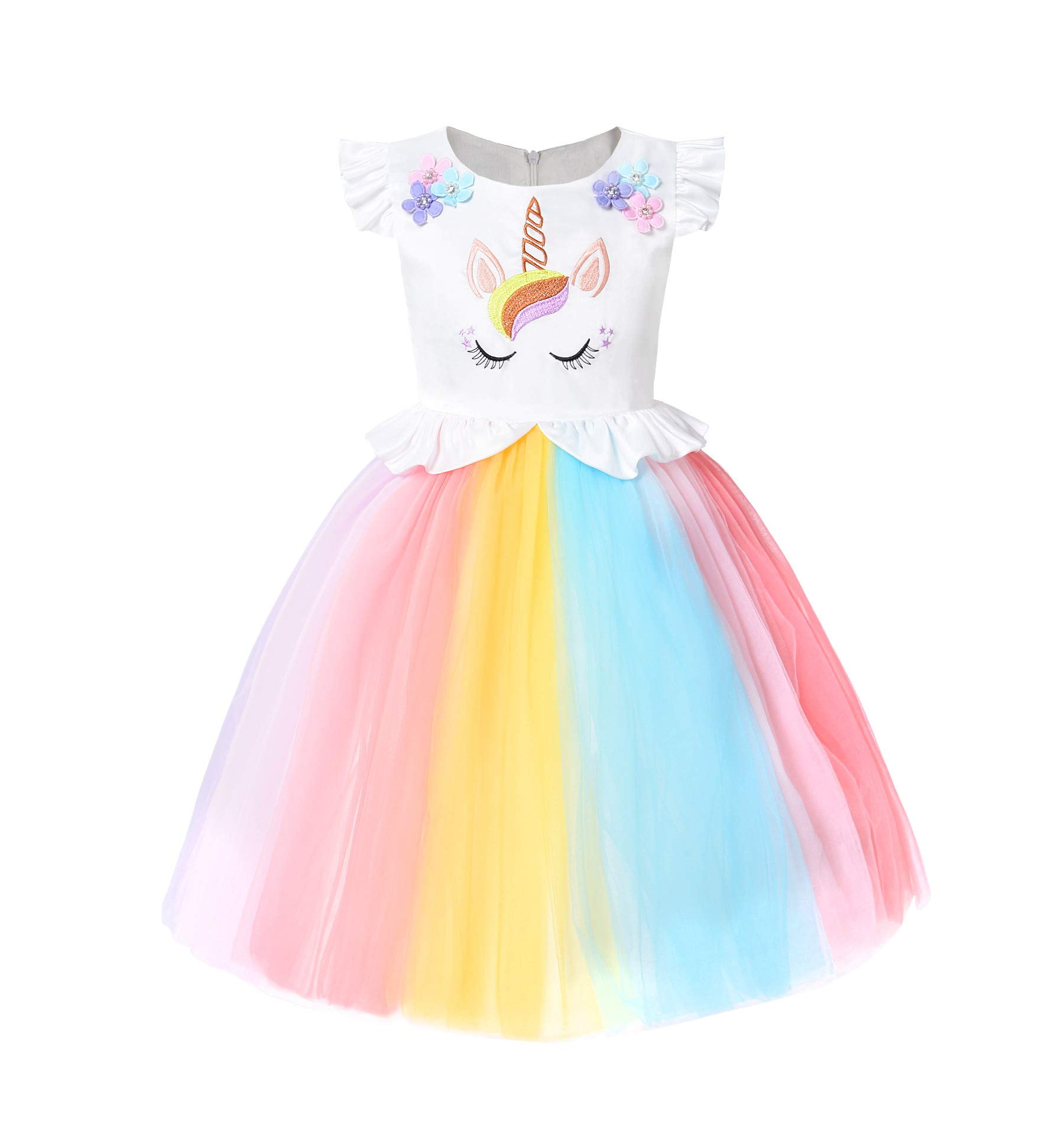 rainbow color dress for girl