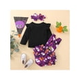 thumbnail image 4 of Baby Halloween Outfits Set Long Sleeve Sweatshirt + Suspender Shorts + Bow Headband 3 Piece Halloween Clothing Sets, 4 of 9