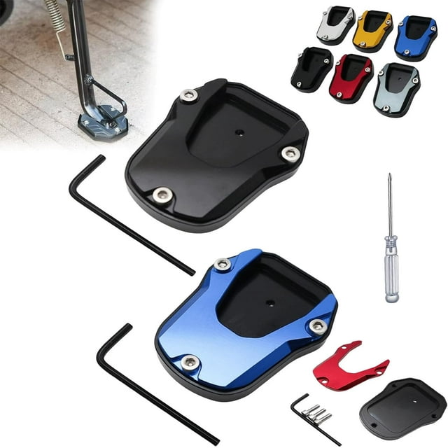 Motorcycle Kickstand Pad,Motorcycle Kickstand Shoe,Motorcycle Kickstand Plate,Motorcycle Kickstand Foot Side Stand Extension Pad Support Plate,Kickstand Foot Plate Extender Accessories (2pcsA)