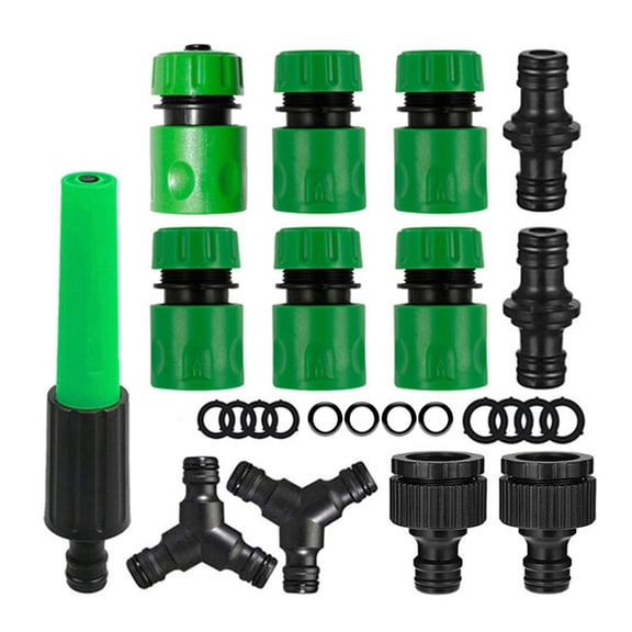 13Pack Hose Connector Kit Join Garden Pipe Nozzle Double Male Hose End Quick