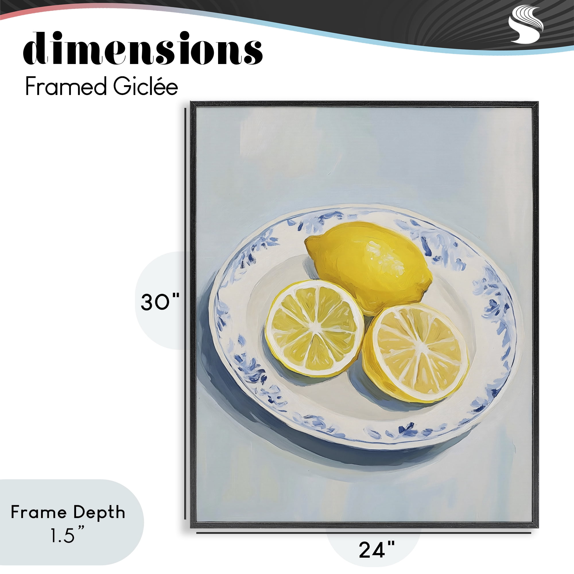 Stupell Industries Plate of Juicy Lemons Black Framed Giclee Art, design by The Prints Vibe