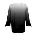 thumbnail image 4 of HAiming Womens V Neck 3/4 Sleeve T-Shirts Trendy Gradient Color Casual Basic Tops Summer Loose Pullover Tees Blouses, 4 of 4