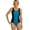 Black/Teal, variant on Textured Chlorine Resistant One Piece, High Cut, Soft Cup, Athletic (Women’s)