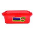 thumbnail image 1 of Recipiente Guateplast Aquarelas Dots Cuadrado Rojo Pimiento 700 ml, 1 of 3
