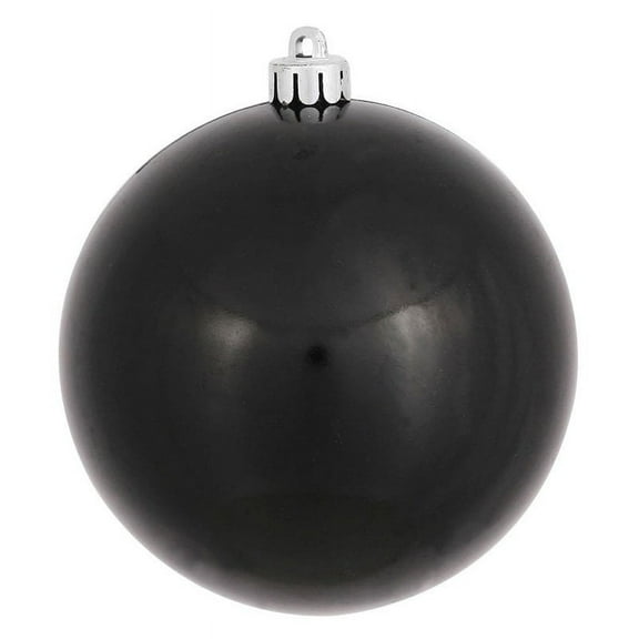 Vickerman 4.75" Black Candy Ball Ornament, 4 per Bag