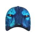 thumbnail image 2 of Yiaed Futuristic Blue Light Wolf Print Cap Adjustable Size for Running Workouts and Outdoor Activities All Seasons, 2 of 5