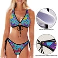 thumbnail image 3 of Dreamtimes Sexy O-Ring String Triangle Bikini Set for Women'sTwo Piece Swimsuit-Beautiful Colorful Butterfly, Small, 3 of 7