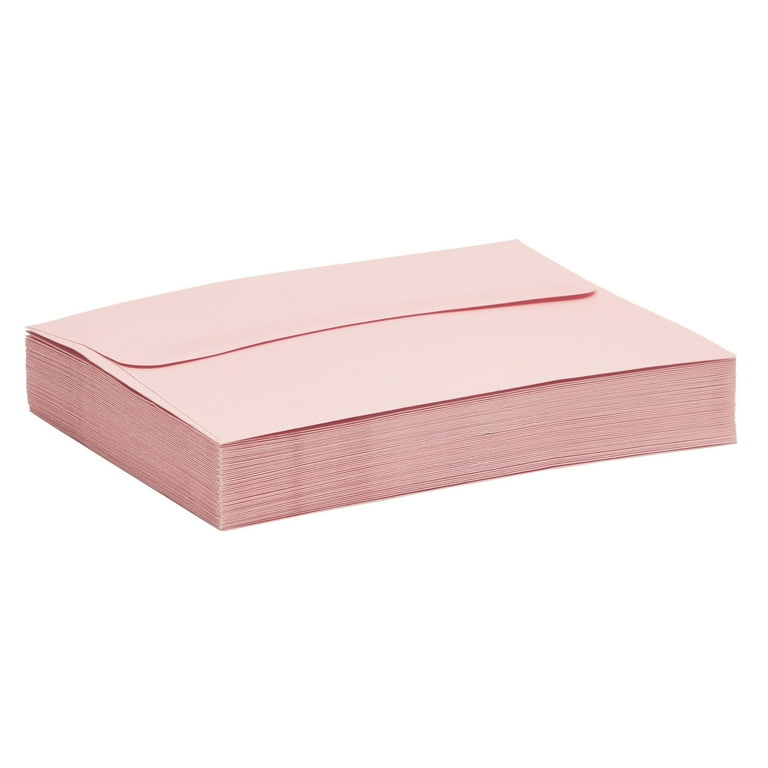 Soft Pink Pearl Envelopes 5x7-100 PCS Goefun Pink Metallic