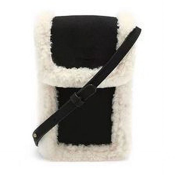 Bolso de mujer, otoño e invierno, nuevo bolso de cuero genuino para mujer, mini bolso de felpa de cordero para teléfono móvil, bolso de hombro tipo bandolera