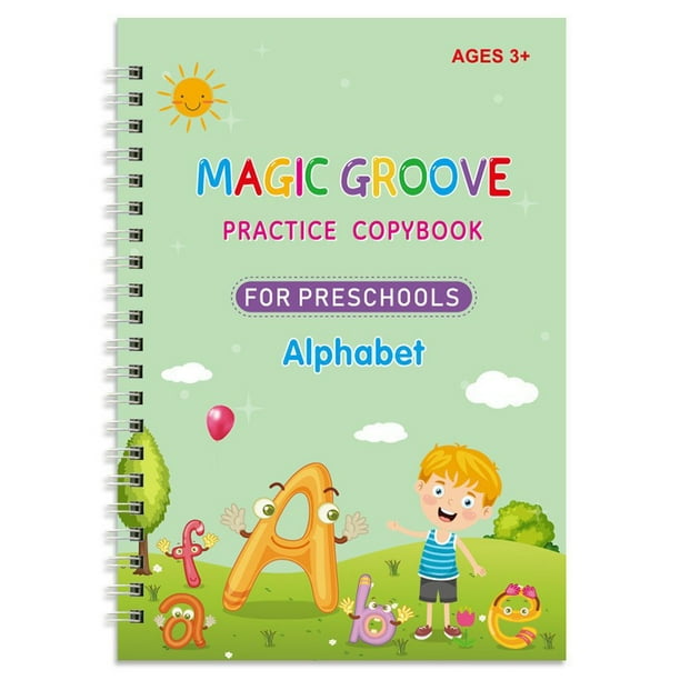 XmhyTop-A Cuaderno de práctica mágica reutilizable de 1 pieza para practicar la escritura a mano, adecuado para aprender habilidades básicas de escritura, estilo A, verde.