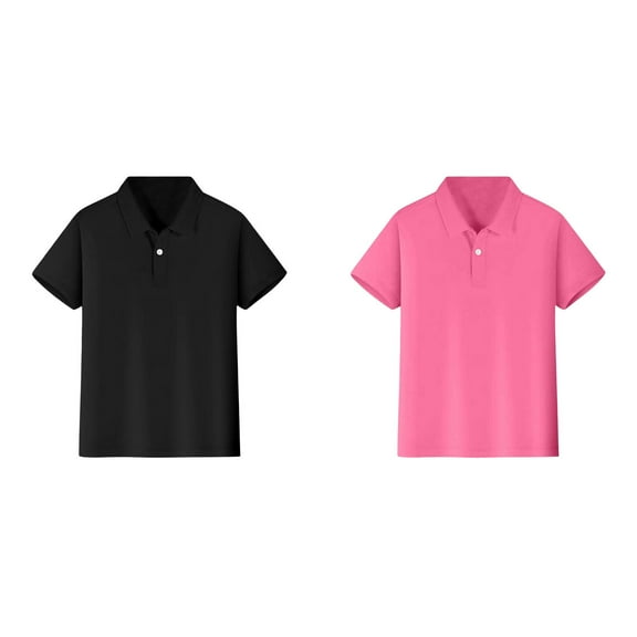 LUOGENLI 2 Pack Boys Shirts 5T-6T Kids Boys Girls Short Sleeve Shirt Button Closure Comfortable & Soft Fabric Boys Shirts Size 5-6 Boys Shirts Size 7 Long Sleeve L