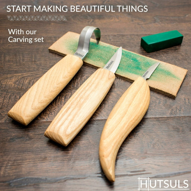 Hutsuls Wood Whittling Kit for Beginners - 8 pcs Razor Sharp Wood