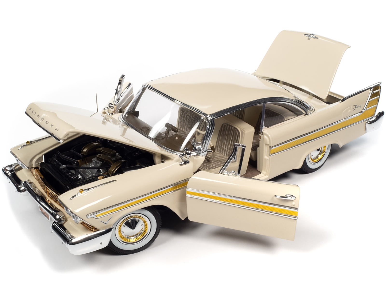 1957 Plymouth Fury Sand Dune White with Gold Accents 1/18