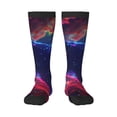 thumbnail image 1 of Fotbe Cosmic Cat Psychedelic Journey Calcetas Divertidas Estampadas para Hombre y Mujer, Calcetas de Algodón hasta la Rodilla para Caminar, Correr, Enfermería y Embarazo, 1 of 6