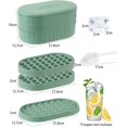 thumbnail image 2 of Ice Cube Tray with Lid, Silicone Ice Cube Mold, 72 PCS, Space Saving and Stackable, Easy to Release, BPA Free, Good for Whiskey/Cocktail/Drinks(Green), 2 of 5