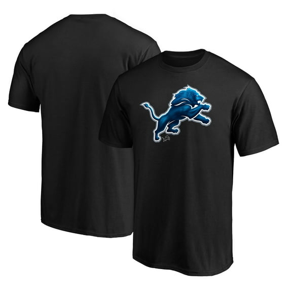 Men's Black Detroit Lions Midnight Mascot Team Logo T-Shirt