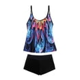 thumbnail image 4 of Qingpeng Printed Tankini Swimsuits for Women Tummy Control Tankini Swimwear Tank Top with Boyshorts Two Piece Bathing Suits, 4 of 6