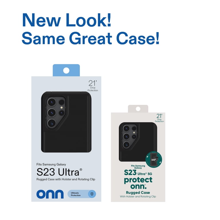 Onn Rugged Phone Case for Samsung Galaxy S23 Ultra 5G with Drop