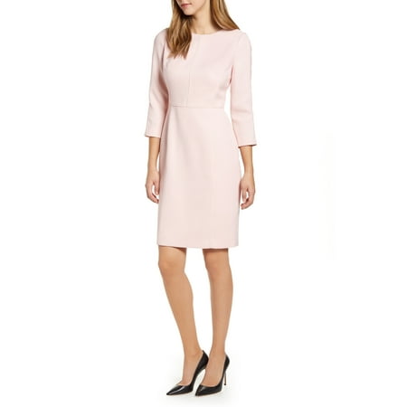 Anne Klein Women's Bracelet Sleeve Sheath Dress Pink Size 2