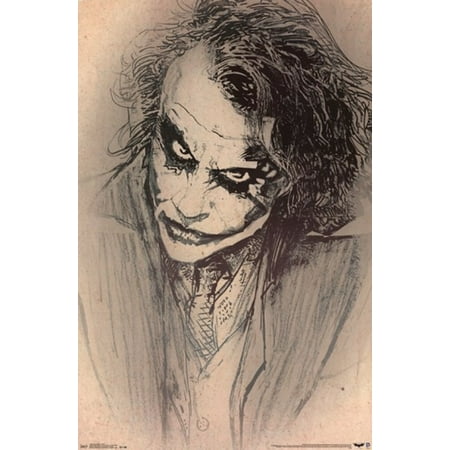 - The Dark Knight - Joker Sketch Poster Print