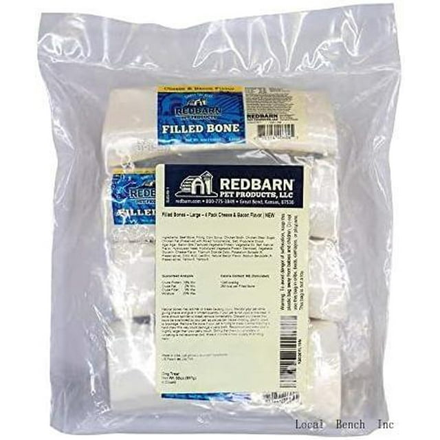 Redbarn Large Filled Dog Bones, Cheese & Bacon, 4 Pack