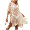 thumbnail image 2 of Yuwull Beach Swimsuit for Women Sleeve Coverups Bikini Cover Up Net Slit Cover Up Hollowed Out Sheer Bathing Suit Cover Up Clearance, 2 of 6