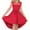 #0047-Red, variant on Favoffer Summer Girl's Ruffle Sleeve Mesh A-Line Dress - Belted Casual Party Dress with Pockets for Daily, Vacation, Big Kids 5-14Y