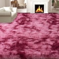 thumbnail image 2 of Janvonne 9x12 Fluffy Area Rug for Bedroom, Modern Shaggy Carpets Fuzzy Rug for Teens Dorm Home Decor Aesthetic, Heavy Duty Non Slip, Tie-dye Dark Red, 2 of 8