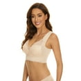 thumbnail image 4 of NECHOLOGY Wireless Push Up Bras For Women Women's Plus-Size Wireless Cotton Bra Khaki 4X-Large, 4 of 5