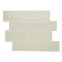 Smart Tiles Peel and Stick Backsplash, 5 Adhesive Tiles, Metro Beige, 11.55"x8.38"