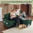 thumbnail image 2 of Ktaxon Convertible Sectional Sofa, L Shaped Couch with Storage Ottoman, Corduroy 3-Seater Couch for Small Space Living Room Light Dark Green, 2 of 9