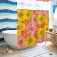 thumbnail image 5 of No Hook Shower Curtain, Pink Orange Yellow Daisy Shower Curtains for Bathroom with See Through Top Window, Spring Floral Botanical Waterproof & Washable Bath Curtain 60"x72", 5 of 9