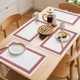 thumbnail image 5 of Placemat Set of 4 Geometric Red Greek Key Design Placemats for Dining Table White Washable Table Mats for Kitchen and Party Decor Indoor & Outdoor Use, 5 of 8