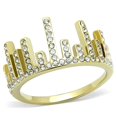 thumbnail image 1 of Women IP Gold Stainless Steel Ring with Top Grade Crystal in Clear - Size 8, 1 of 1