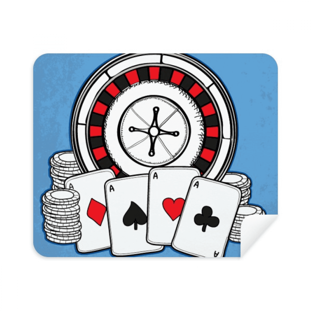Poker Chips Turntable Illustration Cleaning Cloth Screen Cleaner 2pcs Suede Fabric