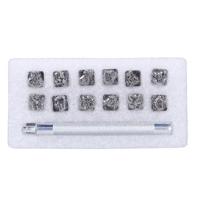 Leather Stamps, DIY Production Light Weight Leather Embossing Kit Fine Workmanship For Suitcase For Wallet For Home 12 Animal