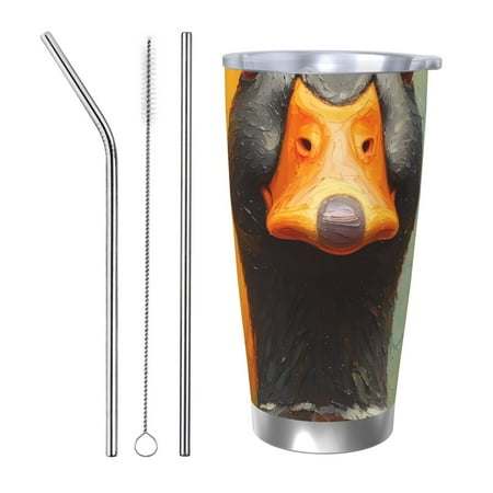 

Bingfone Colorful Painted Duck for 20 Oz Stainless Steel Travel Mug Double Wall Water Coffee Cup for Home Office Outdoor Works Great for Ice Drinks and Hot Beverage-Straw Three-piece Set