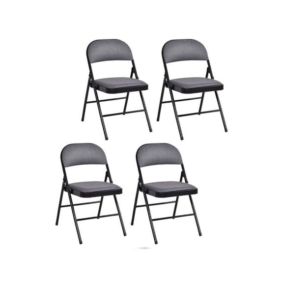 YYAo 4 Pieces Fabric Upholstered Padded Seat Folding Chairs Seet