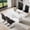 Table+4 Black Chairs(Upgraded Version), variant on JUFU 63'' Faux Marble Dining Table, White MDF Rectangle Kitchen Table for 4–6, Modern Dining Room Table