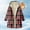 Red, variant on FDGIU Women's Plaid Flannel Sherpa Lined Hooded Shacket - Warm Jacket for Casual Outdoor Activities