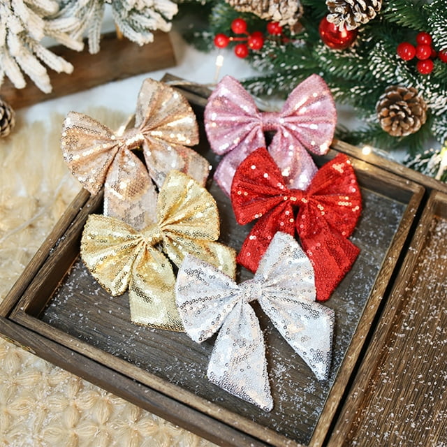 Lazo de Navidad Ganfancp Decoraciones Guirnalda Lentejuelas 1X